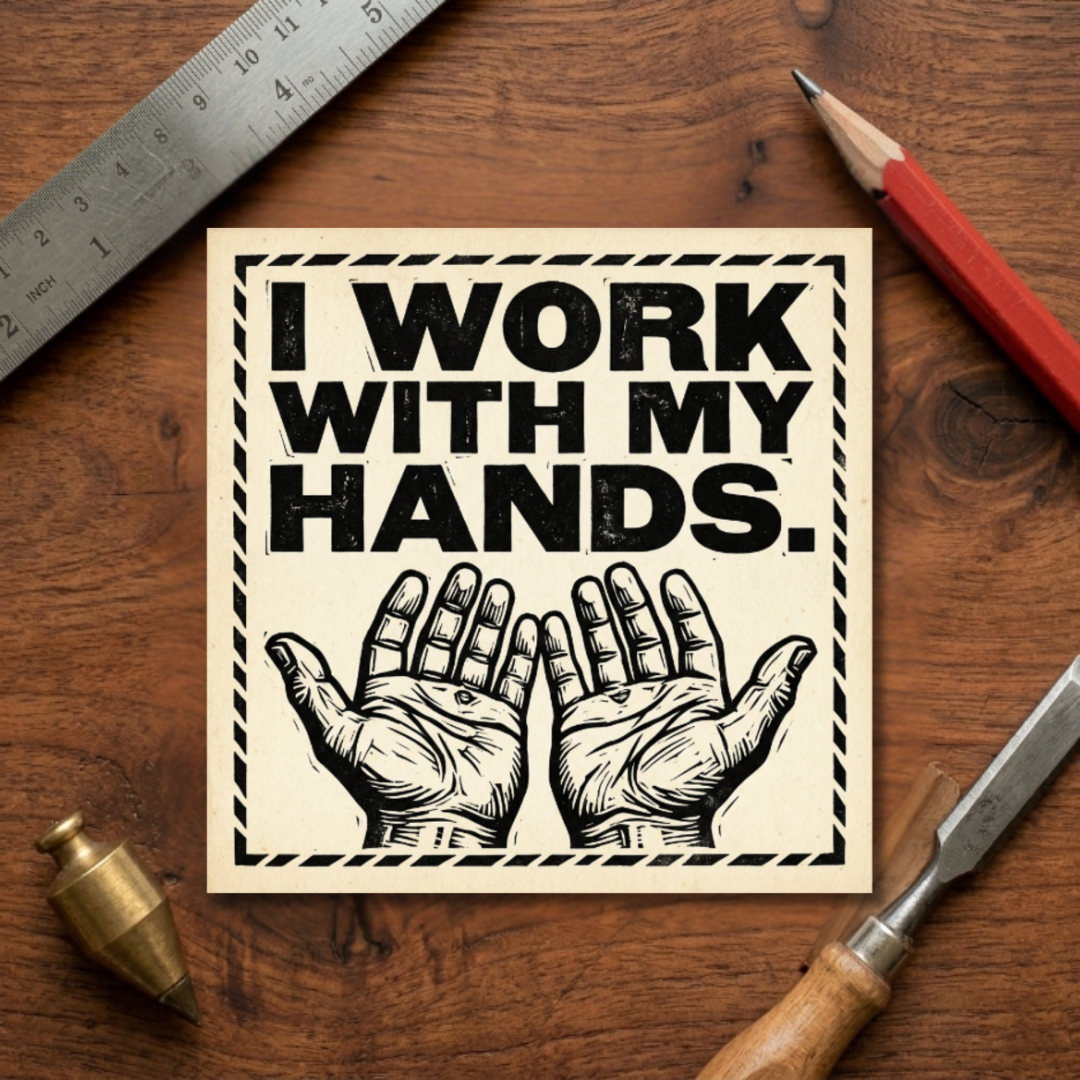 I Work With My Hands Sticker
