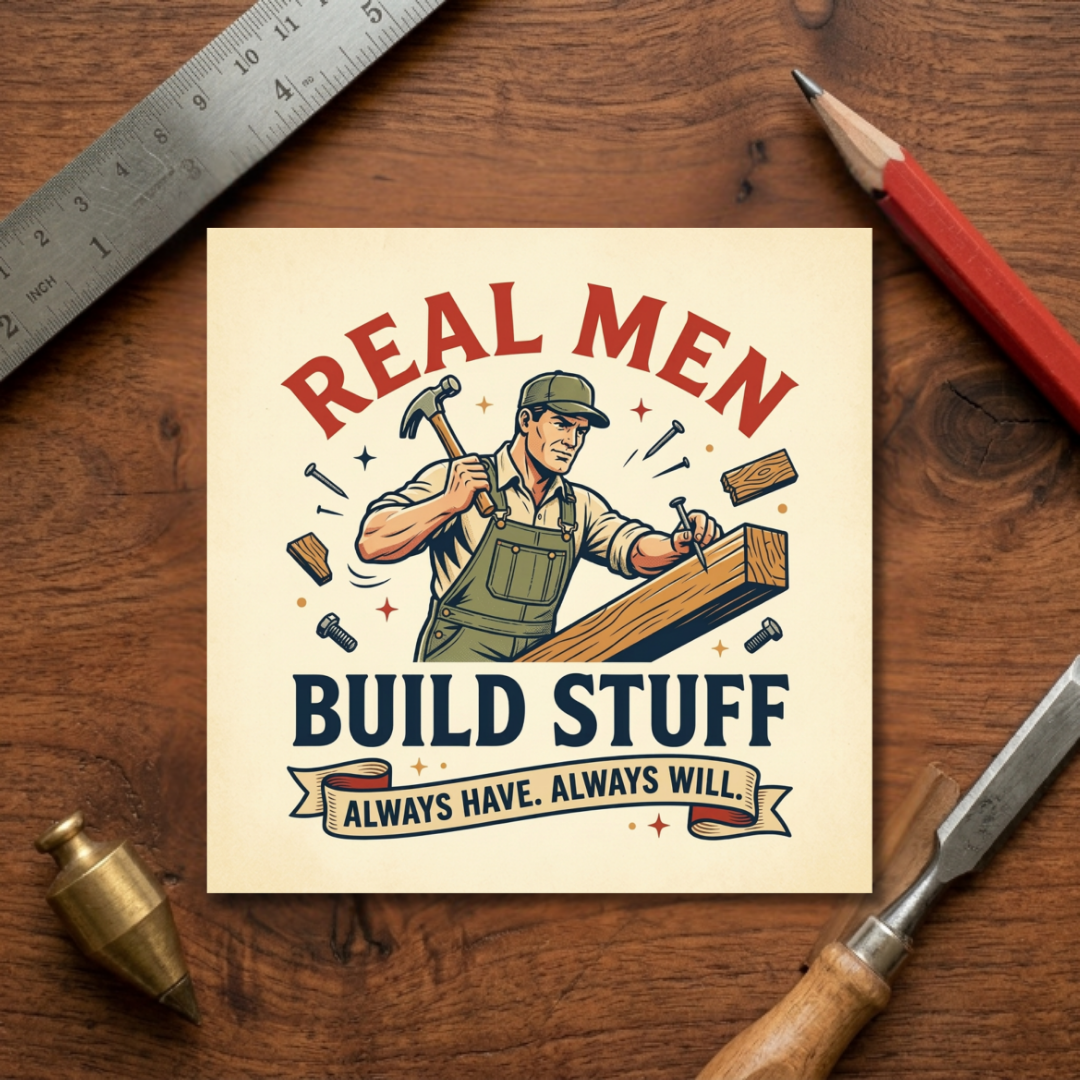 Real Men Build Stuff Sticker