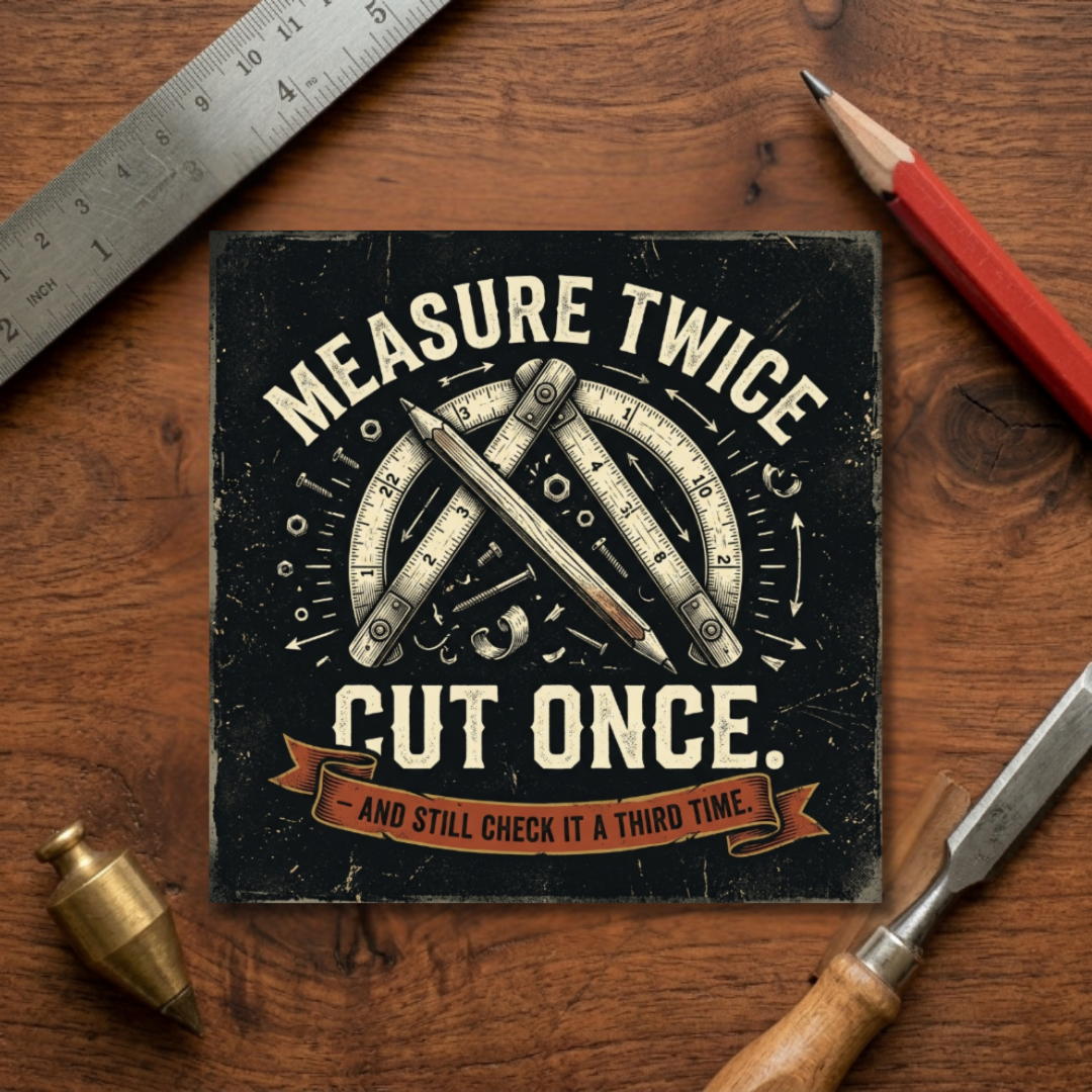 Measure Twice Sticker