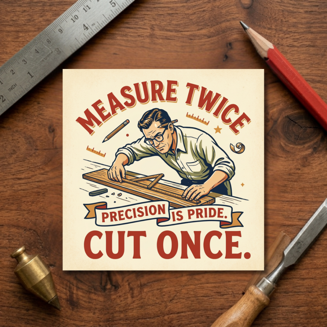 Measure Twice Sticker
